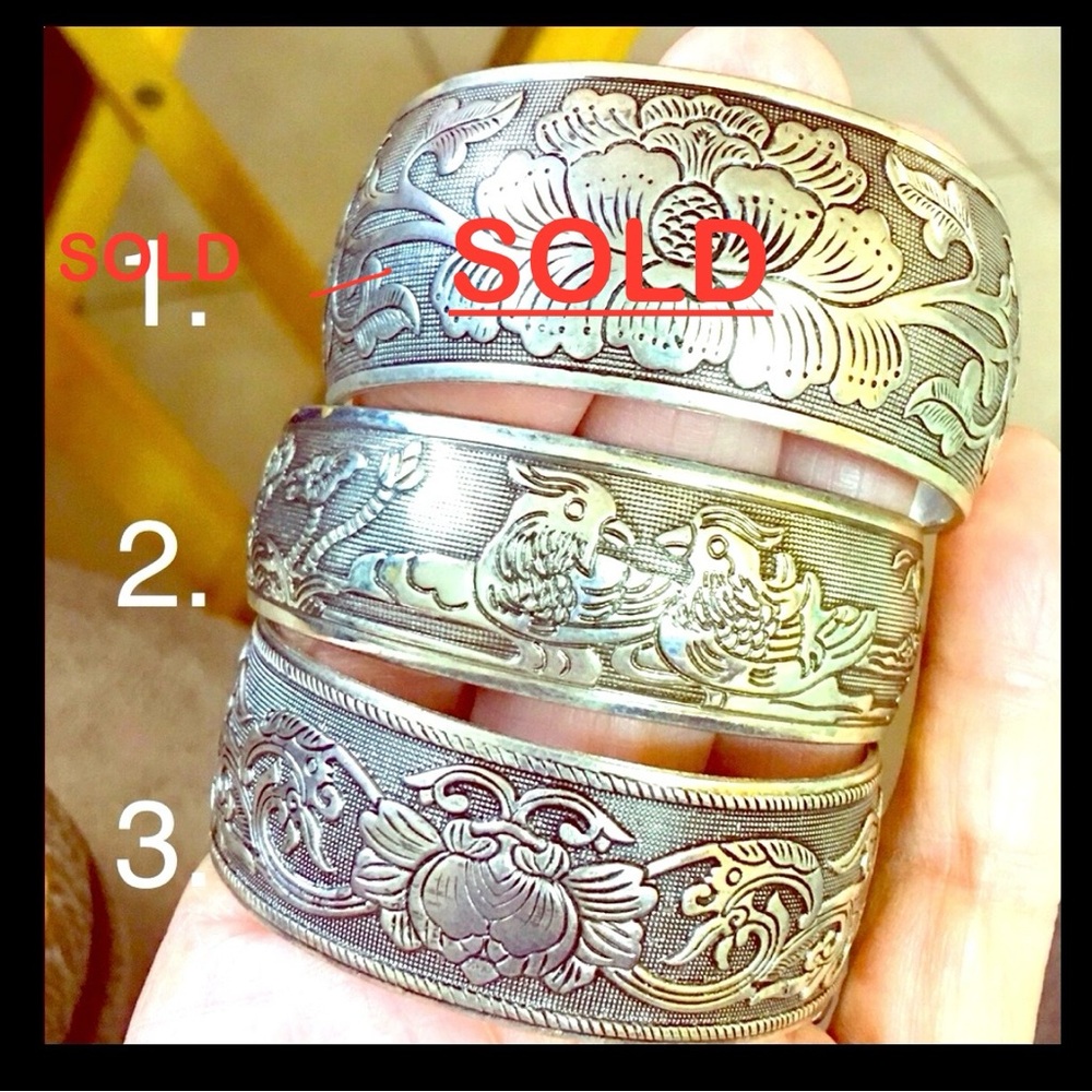 🌐 TIBETAN OLD FORGED SILVER METAL CUFF/ BANGLE. SALE FOR 1 NUMBER STYLE YOU LIKE